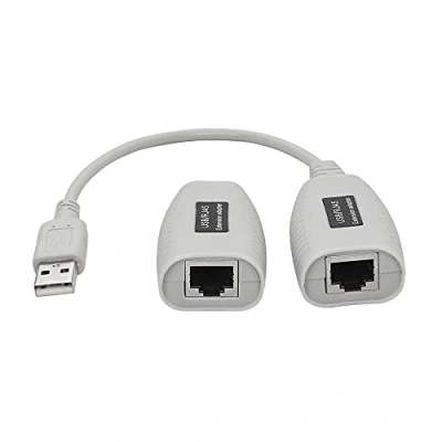 Image of SinLoon USB Over RJ45,RJ45 Cat Extension Cable 2.0 to RJ45 LAN Adapter Cat5 Cat5e Cat6 Connector Up, 150ft Length