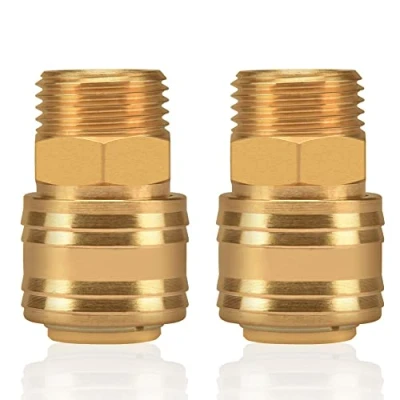 Image of 2stk Air Line Connectors 1/4&quot; BSP Euro Airline Hose Compressor Fittings Coupler and Plug Kit Couplings Connector Female