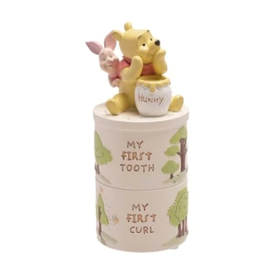 Image of Disney Winnie the Pooh Baby First Tooth/Curl Stackable Trinket Boxes 8491