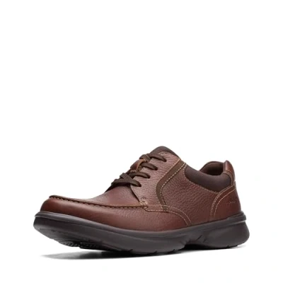 Image of Clarks Bradley Vibe, mens Low Top Sneakers, Tan Tumbled Leather, 9.5 UK