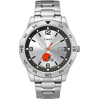 Image of Timex Men&#039;s x NFL Citation Browns Silver Analog Watch