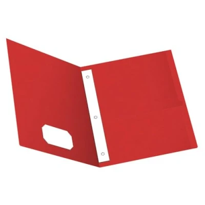 Image of Oxford Two Pocket Folders w/Fasteners, Red, Letter Size, 25 per Box (57711)