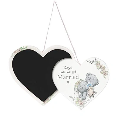 Image of Me to You Tatty Teddy Wedding Day Countdown Chalkboard Plaque 8 x 20cm Official Collection