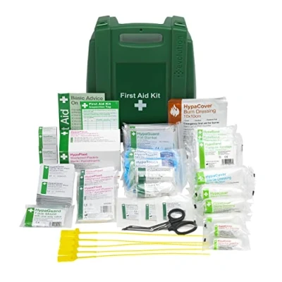 Image of Safety First Aid Group Workplace Kit British Standard (Medium 25 100 Persons) Wall Mountable with Inspection Tags and Extra Plasters