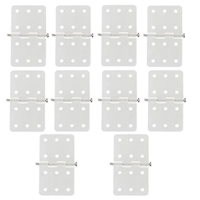 Image of BQLZR 28x16mm Rectangle Beige Foldable Plastic Pinned Hinges for DIY RC Airplane Pack of 10