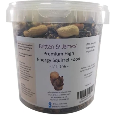 Image of Britten &amp; James High Energy Squirrel Food 100% Natural in a Stay Fresh 2L Tub