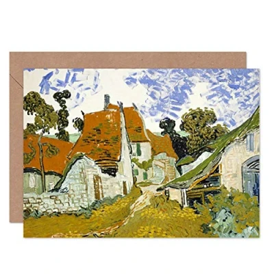 Image of Artery8 Vincent Van Gogh Street In Auvers Sur Oise Fine Art Greeting Card Plus Envelope Blank Inside
