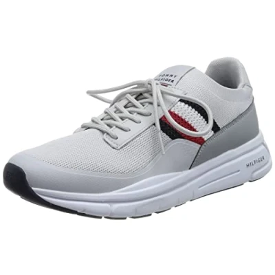 Image of Tommy Hilfiger Men Premium Lightweight Runner Knit Trainers Athletic, Beige (Light Cast), 44 EU