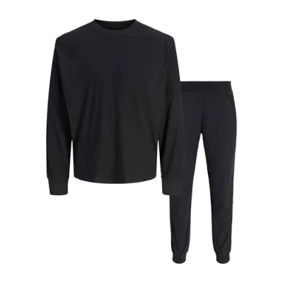 Image of JACK &amp; JONES Men&#039;s Jacsolid Lounge Set W Noos, Black, L