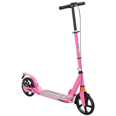 Image of AIYAPLAY Scooter for Kids Ages 6 12, Foldable Kick with 4 Levels Adjustable Handlebar, Dual Brake System, 200mm Wheels, ABEC 7 Bearings, Gift Boys &amp; Girls, Pink