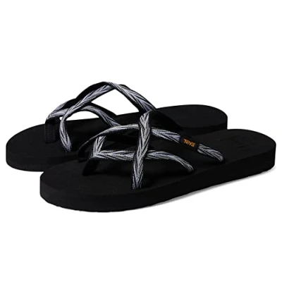 Image of Teva Olowahu Walking sandals, Women&#039;s, Size: 3.5, Palms black/white Textile