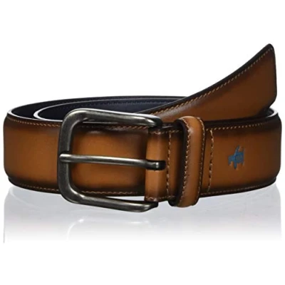 Image of Original Penguin Men&#039;s Dress Casual Leather Belt, Luggage, 34
