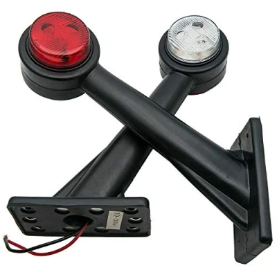 Image of Side Marker Lights, 2PCS 8LED Car Lights Waterproof White Red Elbow Lamp Compatible with 24V Trailer Truck