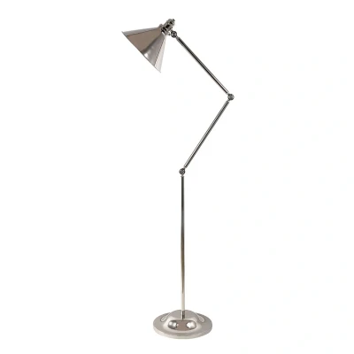 Image of Provence 1 Light Floor Lamp Polished Nickel, E27