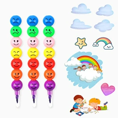 Image of 6 X Ball Swop Point Crayons Colouring Pencils Set Toddler Twistables Coloured Assorted Party Bag Fillers Pencil Kids Pens Stationary Supplies