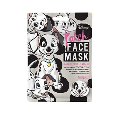 Image of MAD BEAUTY DISNEY 101 Dalmatians Patch Face Masks Set, Coconut Infused Sheet Fights Dryness, Cleanses Skin, Softens, Calms, Anti Aging