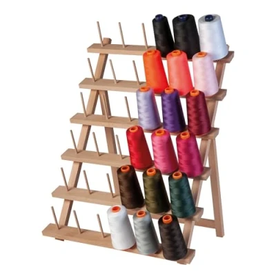 Image of Milward Wooden Overlocker Thread Reel Stand, Freestanding or Wall Mountable Spool Holder, 36 Spools, 57 x 43cm, Beech