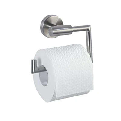 Image of WENKO 19612100 Toilet roll holder Bosio Matt, Metal Stainless steel, 15 x 10.5 6.5 cm, Matt
