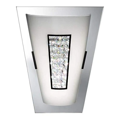 Image of Integrated LED Bathroom Wall Light Mirror, Chrome, Black IP44