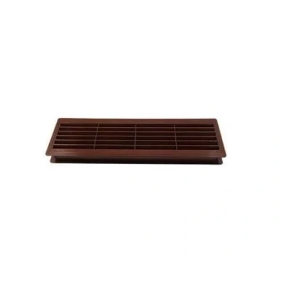 Image of Two Sided Brown Air Vent Grille 460mm x 135mm Bathroom Door Ventilation Cover Grid.