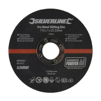 Image of Silverline Pro Metal Slitting Disc 10pk 115 x 1 22.23mm