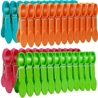 Image of Clothes Pegs, 52 Packs Pegs for Washing Line with Durable Spring, 4 Colors Plastic Non Slip Laundry Clips, Rust Resistant