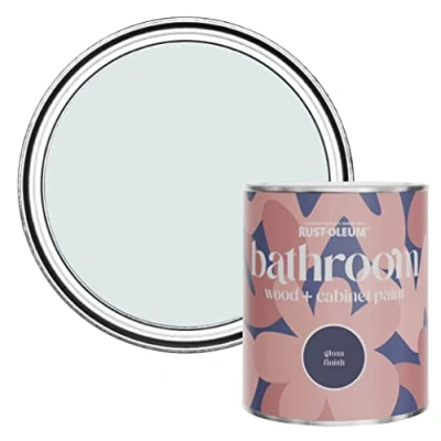 Image of Rust Oleum Blue Moisture Resistant Bathroom Wood and Cabinet Paint in Gloss Finish Marcella 750ml