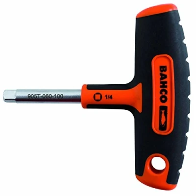 Image of Bahco 905T 060 100 T Handle Socket Driver, Silver/Black/Orange, 1/4 Inch, mm