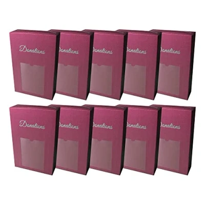 Image of 10 x ScatterPod Donation Pod Maroon Secure Charity &amp; Fundraising Donations Box