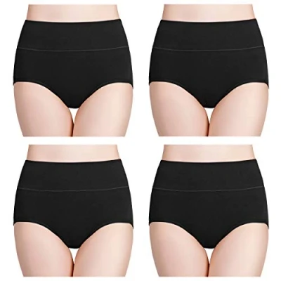 Image of wirarpa Ladies Knickers Cotton Full Briefs High Waisted Underwear Panties for Women Multipack Size M