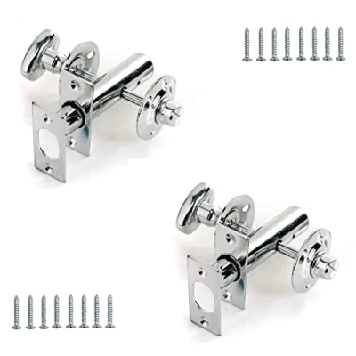 Image of TERF® Heavy Duty Polished Chrome 60mm Thumb turn Security Bolt Door Lock and Emergency Coin Release Privacy with Fixing Screws For Toilet Bathroom Pack of 2