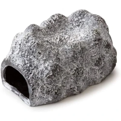 Image of Exo Terra Wet Rock Moisture Retaining Ceramic Reptile Cave,Grey,Large