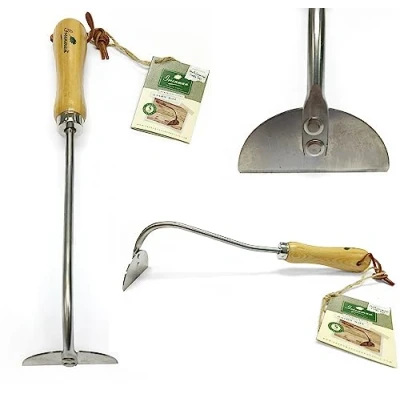 Image of Greenman Traditional Onion Hoe Ash Handled Stainless Steel 35cm (14&quot;) x 8cm (4&quot;)