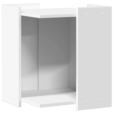 Image of vidaXL Cat Litter Box Enclosure/Side Table White Engineered Wood, 42x42x51 cm