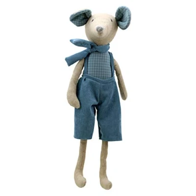 Image of Wilberry Linen Large Blue Mouse Soft Toy WB004232