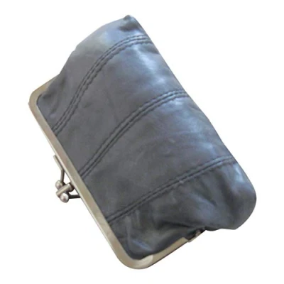 Image of Lorenz Medium Leather Triple Framed Coin Purse Navy