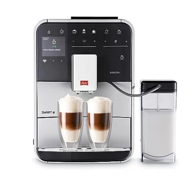 Image of Melitta Integrated Bean to Cup Coffee Machine, Barista T SMART Model F83/0 101, Bluetooth connectivity, Connect App, Whisper Grinder (Quiet Mark), Silver