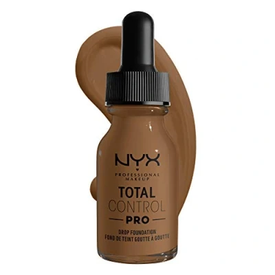 Image of NYX Professional Makeup Total Control Pro Drop Foundation, Precise Dosage, Customised and Buildable Coverage, Vegan Formula, True to Skin Finish, 13 ml, Shade: Deep Sable
