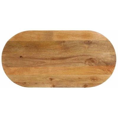 Image of vidaXL Oval Table Top 100x40 cm Solid Mango Wood in Natural Finish for Dining/Living Room, Office, Replaceable Wooden Tabletop
