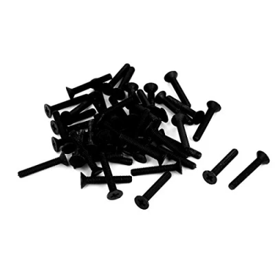 Image of Sourcingmap M4x25mm Phillips Nylon Countersunk Head Bolt Machine Screw Black 50Pcs