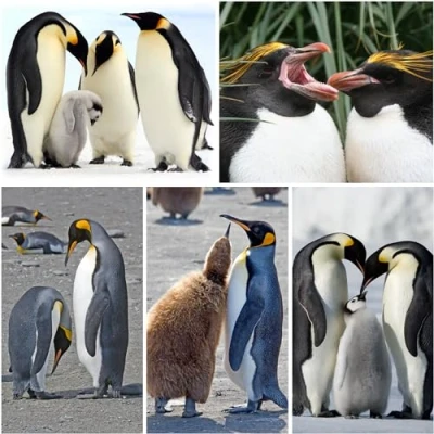 Image of 3D Postcard with Flip Image King Penguin Pair