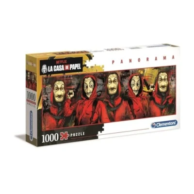 Image of Clementoni 39545 Puzzle Panorama La Casa De Papel/Money Heist 1000 pieces Made in Italy jigsaw puzzles for adult Netflix