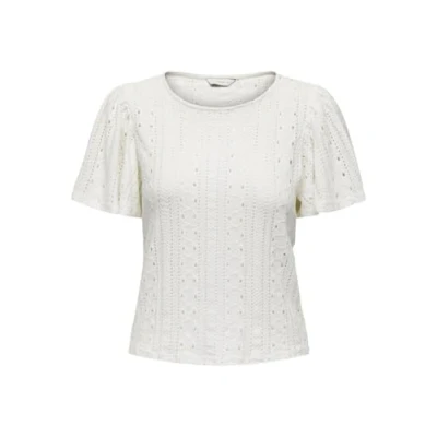 Image of ONLY Women&#039;s Onlriverside S/S Flaired Top JRS T Shirt, White, XXS
