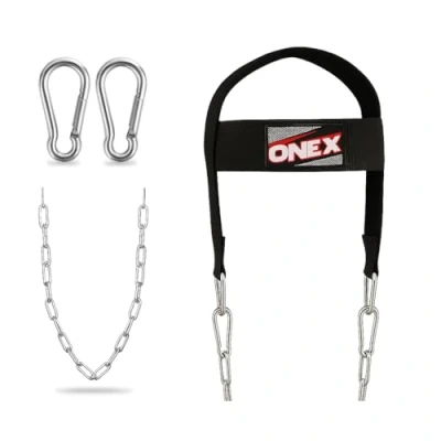 Image of Head Harness Adjustable Dipping Neck Builder with D Hook attachment Weight Lifting Chain