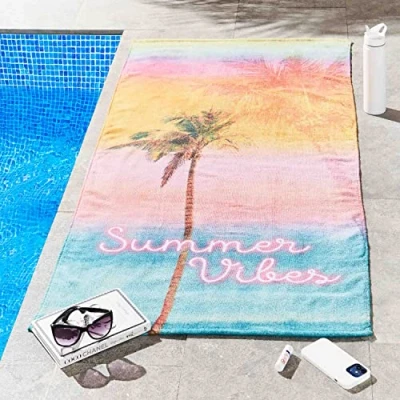 Image of Sassy B Summer Vibes Cotton 76x160cm Beach Towel White