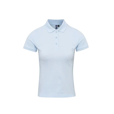Image of Premier Unisex Womens/Ladies Coolchecker Plus Piqu Polo With CoolPlus (Light Blue) Size Small