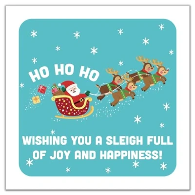 Image of Christmas Card Cool Funny Pretty Xmas for Him Her Boyfriend Girlfriend Husband Wife Kids Cute all (HO HO HO)