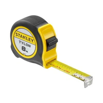 Image of Stanley 0 30 657&quot;Tylon&quot; Tape Measure, Black/Yellow, 8 m/25 mm