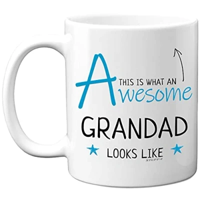 Image of Stuff4 Grandad Mug, Grandpa Birthday Gifts, Fathers Day Present This is What an Awesome Looks Like 11oz Ceramic Dishwasher Safe Mugs, Gifts for Grandad,