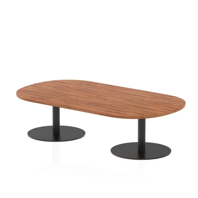 Image of Italia 1800mm Boardroom Coffee Table Walnut Top 475mm High Black Leg